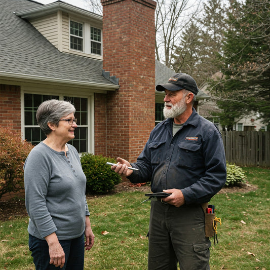 Professional Chimney Sweep Service and Homeowner